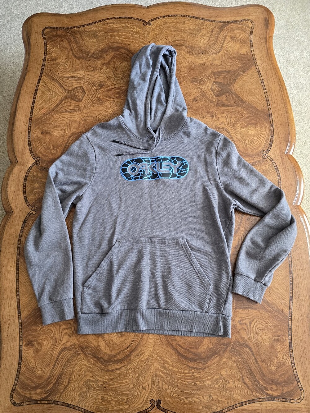 Oakley Crackle B1B Grey Hoodie Mens Size M